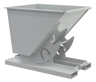Vestil Steel Heavy Duty No Bump & Dump Hopper 1/2 Cubic Yard 6000 Lb. Capacity Machine Gray