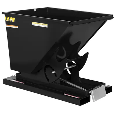 Vestil Steel Light Duty Self Dumping Hopper 1/2 Cubic Yard 2000 Lb. Capacity Semi Gloss Black