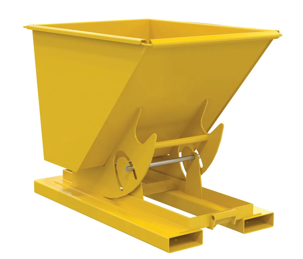 Vestil D-50-LD-NB-YEL d-style hoppers, no bump & dump