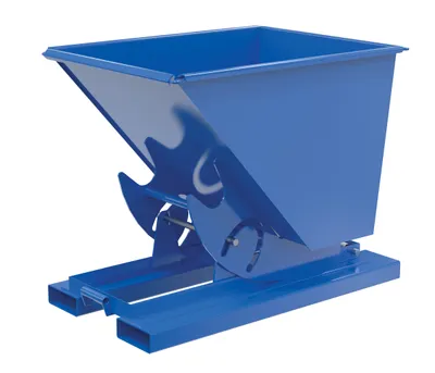 Vestil Steel Medium Duty No Bump & Dump Hopper 1/2 Cubic Yard 4000 Lb. Capacity Blue