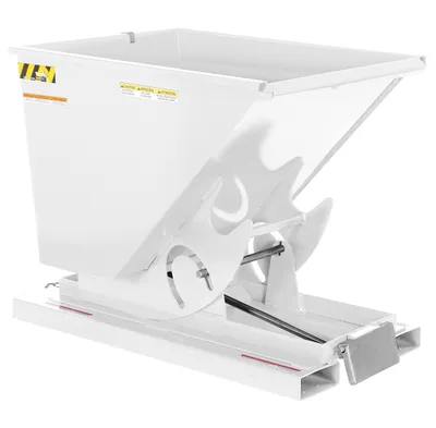 Vestil Steel Medium Duty Self Dumping Hopper 1/2 Cubic Yard 4000 Lb. Capacity White