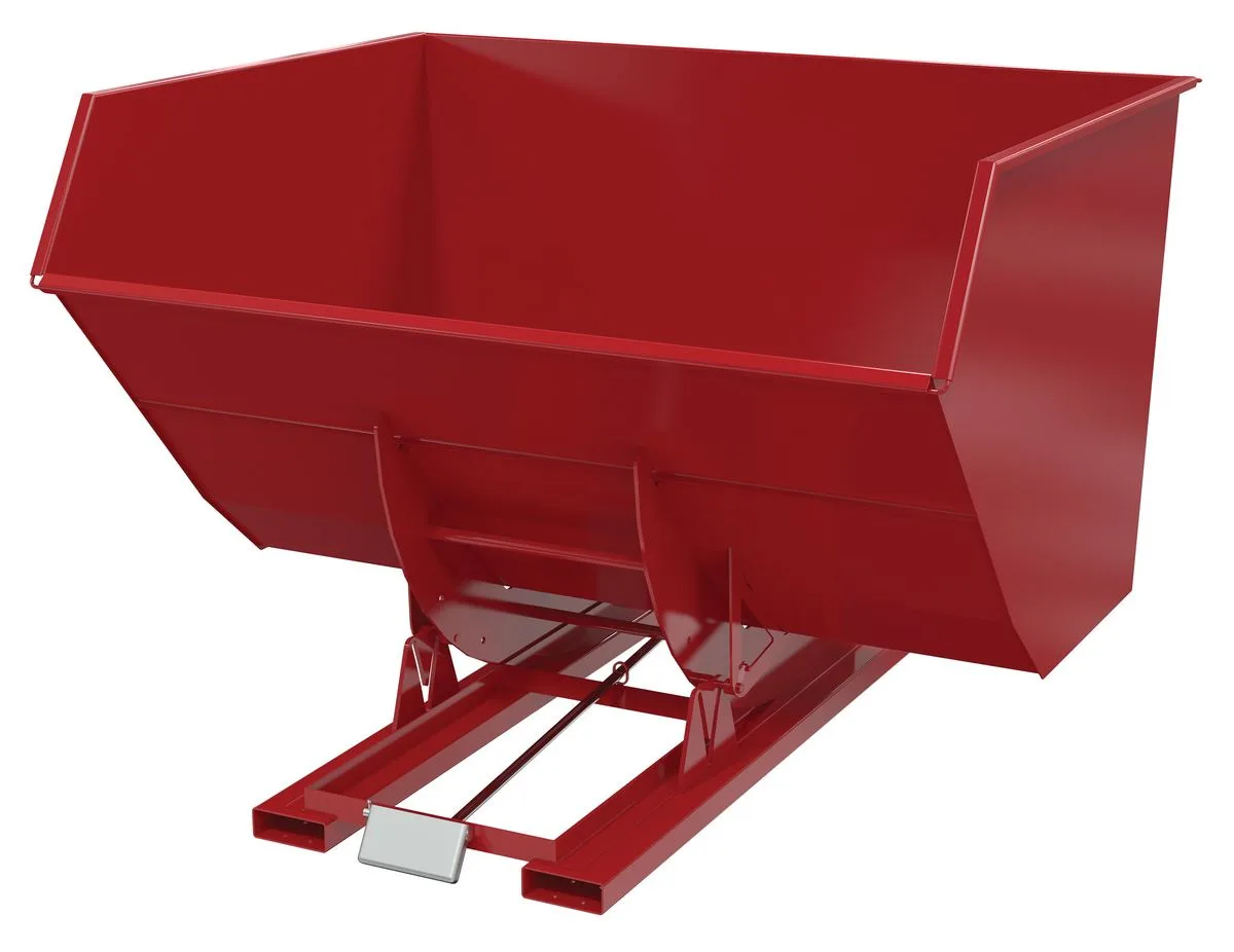 Vestil D-500-HD-SR d style - self-dumping steel hoppers with bumper release