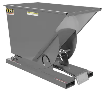 Vestil Steel Heavy Duty Self Dumping Hopper 3/4 Cubic Yard 6000 Lb. Capacity Machine Gray