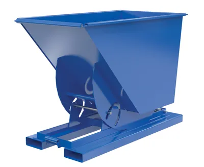 Vestil Steel Heavy Duty No Bump & Dump Hopper 3/4 Cubic Yard 6000 Lb. Capacity Blue