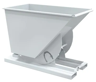 Vestil Steel Heavy Duty No Bump & Dump Hopper 3/4 Cubic Yard 6000 Lb. Capacity White