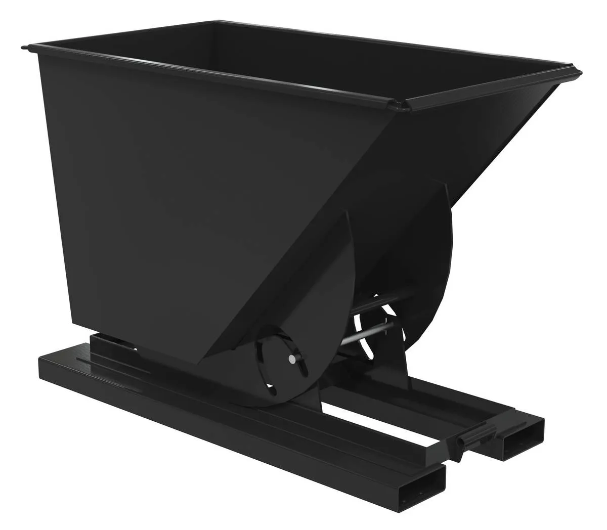 Vestil D-75-LD-NB-BLK-SG d-style hoppers, no bump & dump