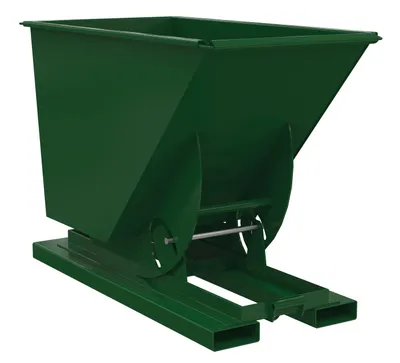 Vestil Steel Light Duty No Bump & Dump Hopper 3/4 Cubic Yard 2000 Lb. Capacity Hunter Green