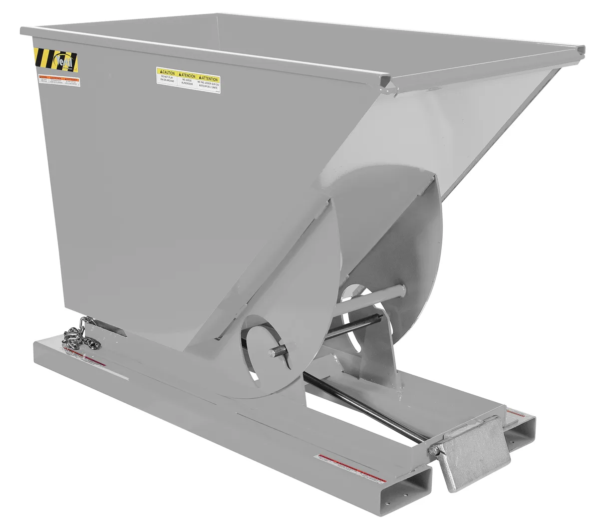 Vestil D-75-LD-SL d style - self-dumping steel hoppers with bumper release