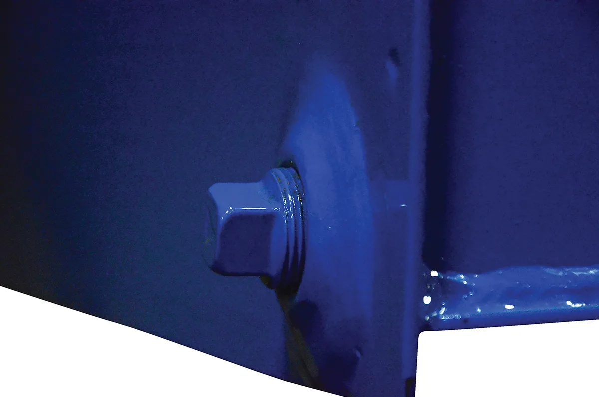 Vestil D-DPLG-75 d style - self-dumping steel hoppers with bumper release