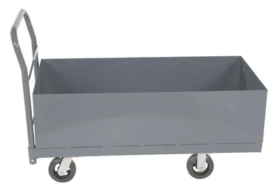 Vestil Steel Heavy Duty Deep Box Platform Truck 24x48 12in Sides 2000 Lb. Capacity Gray