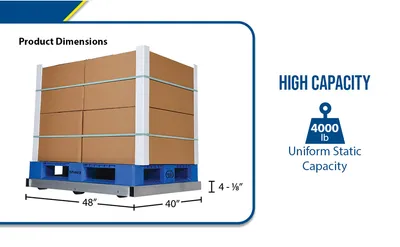 Vestil DOL-4048-6T-FL aluminum pallet dollie feature highlights
