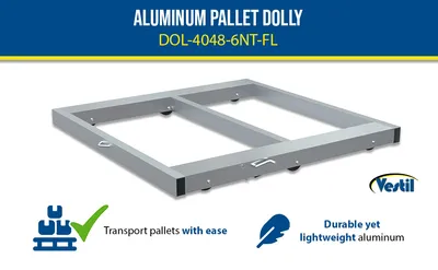Vestil DOL-4048-6T-FL aluminum pallet dollie feature highlights