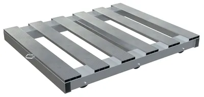 Vestil Aluminum Pallet Dolly with Pallet Top 42 In. x 48 In. 4000 Lb. Capacity Silver