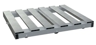Vestil Aluminum Pallet Dolly with Pallet Top and Tilt 42 In. x 48 In. 4000 Lb. Capacity Silver