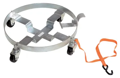 Vestil Steel Multipurpose Tilting Drum Dolly 30-7/8 In. x 30-7/8 In. x 6-1/4900 Lb. Capacity Silver