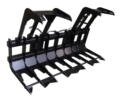 Vestil Steel Skid Steer Grab Bucket 86 In. Overall Width Black