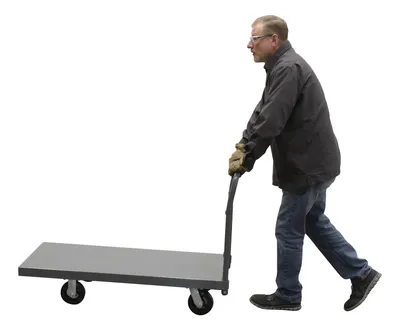 Vestil ECSPT-2448 steel platform truck (smooth or treadplate) shown from an alternate angle