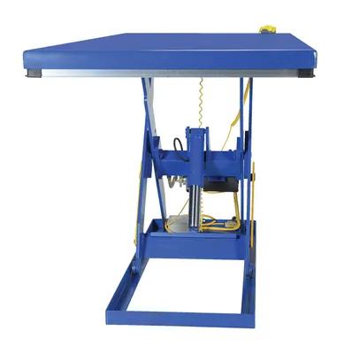 Vestil EHLT-2466-2-55 electric hydraulic scissor lift table shown from an alternate angle