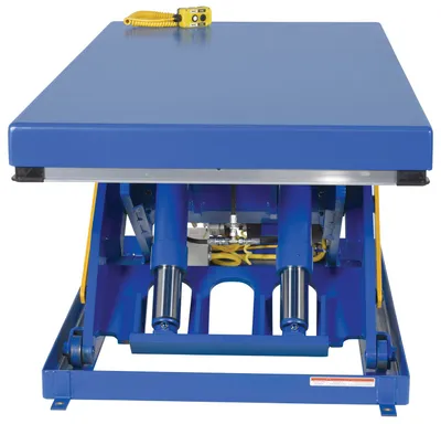 Vestil EHLT-3648-6-44 electric hydraulic scissor lift table shown from an alternate angle