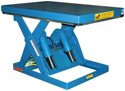 Vestil Steel Shorty Scissor Lift Table 31 In. Height 2,000 Lb. Capacity Blue