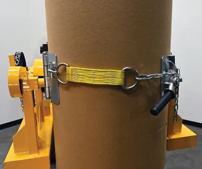 Vestil FDA-250 plastic & fiber drum adapters and other upgrade shown from an alternate angle