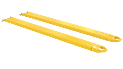 Vestil Steel Pin Style Fork Extensions 5 In. x 84 In. 4,000 Lb. Capacity Yellow