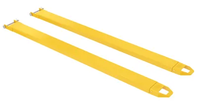 Vestil Steel Pin Style Fork Extensions 5 In. x 90 In. 4,000 Lb. Capacity Yellow