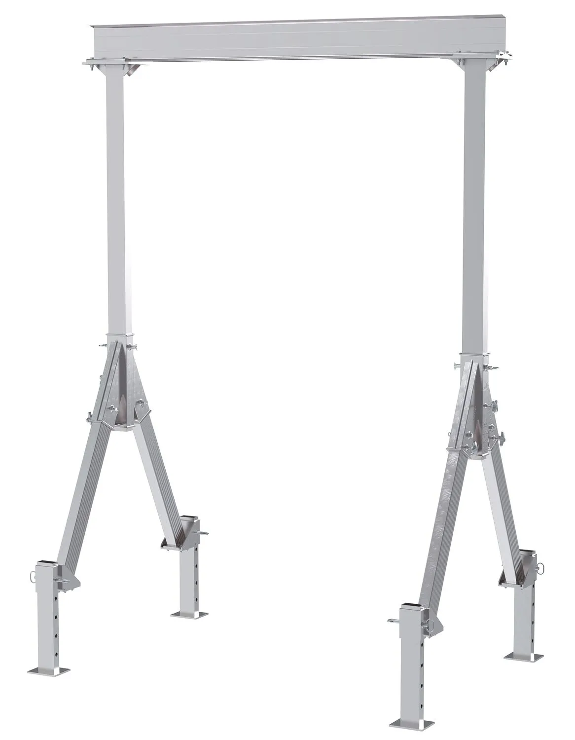 Vestil FHA-4-8-10-ALO fixed height aluminum gantry cranes with adjustable leveling option