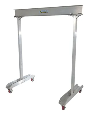 Vestil Aluminum Portable Work Area Gantry Crane 47-3/4"L x 144"W x 93-13/16"H 2,000 Lb. Capacity Silver