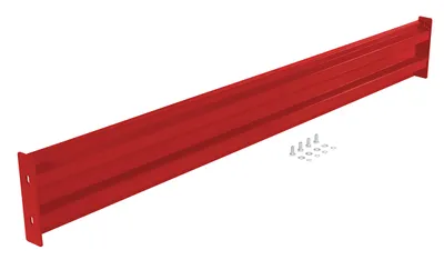 Vestil Steel 2 Ribbed Bolt On Style Guard Rail 78 In. Length Red