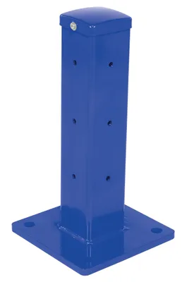 Vestil Steel Rigid Tube Post Bolt On Style 18 In. For 2 Ribbed Guard Rails Blue