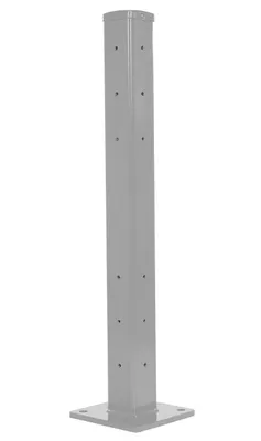 Vestil Steel Rigid Tube Post Bolt On Style 42 In. For 2 Ribbed Guard Rails Silver Lining