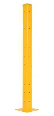 Vestil Steel Rigid Tube Post Bolt On Style 60 In. For 2 Ribbed Guard Rails Yellow
