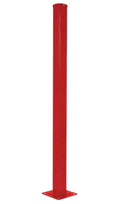 Vestil Steel Rigid Tube Post Bolt On Style 72 In. For 2 Ribbed Guard Rails Red