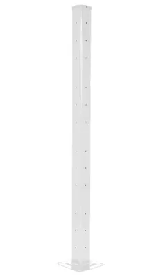 Vestil Steel Rigid Tube Post Bolt On Style 72 In. For 2 Ribbed Guard Rails White