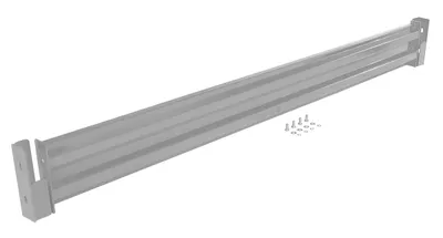Vestil Steel 2 Ribbed Drop In Style Guard Rail 114 In. Length Silver