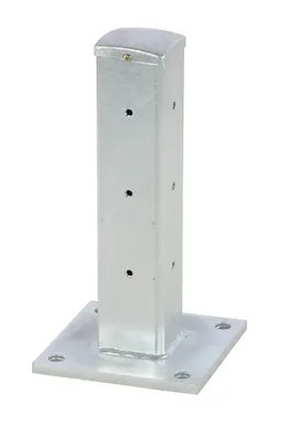 Vestil Galvanized Steel Rigid Tube Post Drop In Style 18 In. For 2 Ribbed Drop In Style Guard Rails Gray