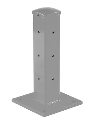 Vestil Steel Rigid Tube Post Drop In Style 18 In. For 2 Ribbed Drop In Style Guard Rails Silver Lining