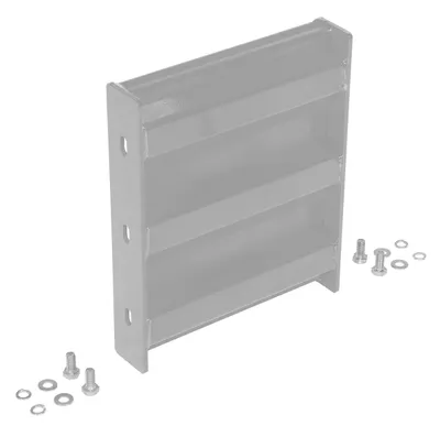 Vestil Steel 3 Ribbed Bolt On Style Guard Rail 12 In. Length Silver