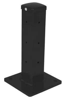 Vestil Steel Rigid Tube Post Bolt On Style 18 In. For 3 Ribbed Bolt On Style Guard Rails Black