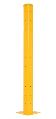 Vestil Steel Rigid Tube Post Bolt On Style 60 In. For 3 Ribbed Bolt On Style Guard Rails Yellow