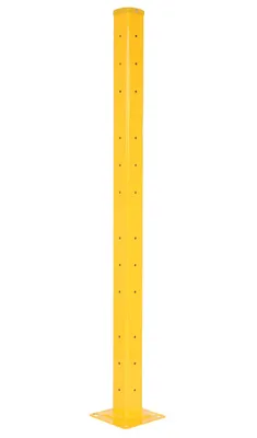 Vestil Steel Rigid Tube Post Bolt On Style 72 In. For 3 Ribbed Bolt On Style Guard Rails Yellow