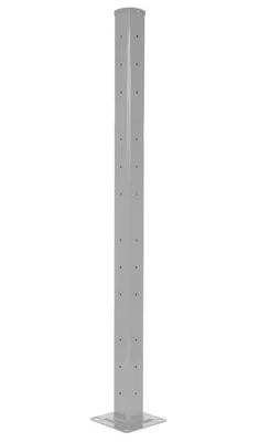 Vestil Steel Rigid Tube Post Drop In 72 In. For 3 Ribbed Drop In Style Guard Rails Silver Lining
