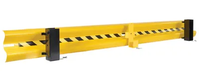 Vestil Steel Drop In Guard Rail 2 Ribbed 132 In. Length Yellow