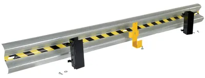 Vestil Galvanized Steel Drop In Guard Rail 2 Ribbed 108 In. Length Gray