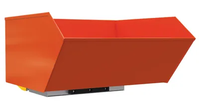 Vestil Steel Heavy Duty Bump & Dump Hopper 1 Cubic Yard 6,000 Lb. Capacity Blue Orange