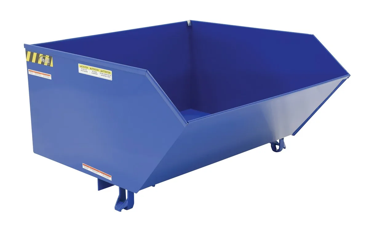 Vestil H-100-LD h style - low profile 90 degrees self-dumping steel hopper