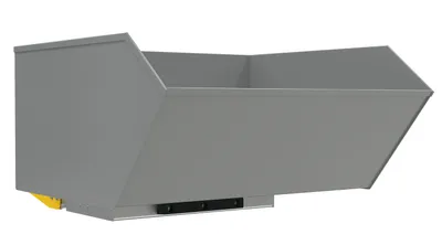 Vestil Steel Medium Duty Bump & Dump Hopper 1 Cubic Yard 4,000 Lb. Capacity Battleship Gray