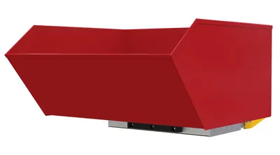 Vestil Steel Medium Duty Bump & Dump Hopper 1 Cubic Yard 4,000 Lb. Capacity Blue Soda Red