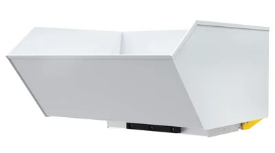 Vestil Steel Medium Duty Bump & Dump Hopper 1 Cubic Yard 4,000 Lb. Capacity Blue Silver White